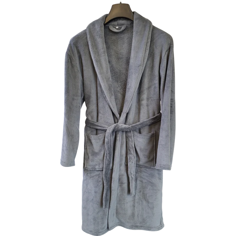 Bademantel Damen & Herren Coral Fleece Morgenmantel Kragen Cozy Light
