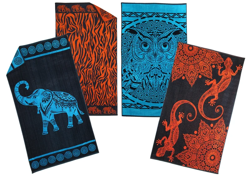 P.K. Collection Velours Strandtuch Strandhandtuch Wildlife 90x165 cm, Strandlaken in verschiedenen Designs