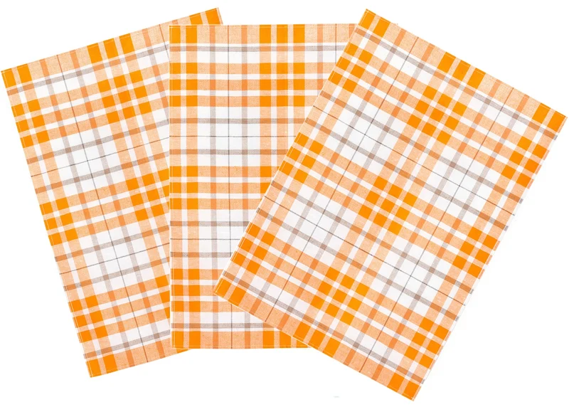3er Pack Kracht Halbleinen Geschirrtuch 50x70 Blockkaro 2-900