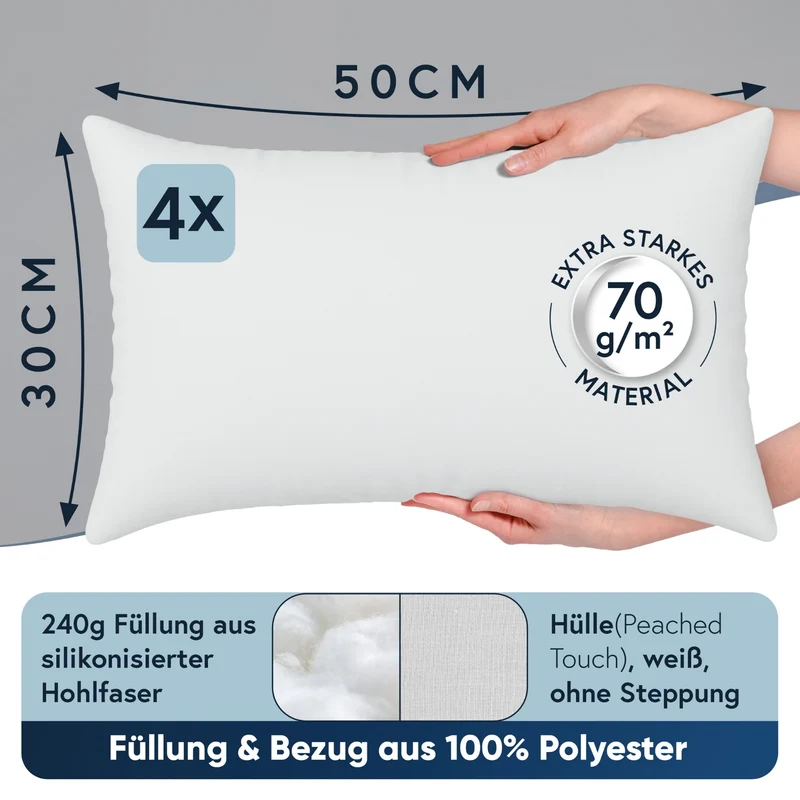 Füllkissen Classic peached touch versch. Größen Polyester Moon 4er Pack