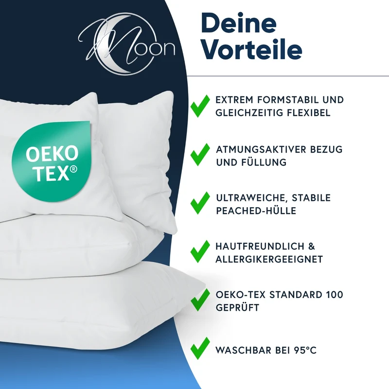 Füllkissen Classic peached touch versch. Größen Polyester Moon 2er Pack