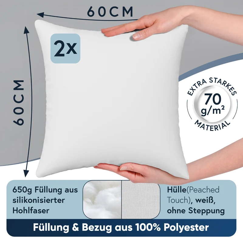 Füllkissen Classic peached touch versch. Größen Polyester Moon 2er Pack