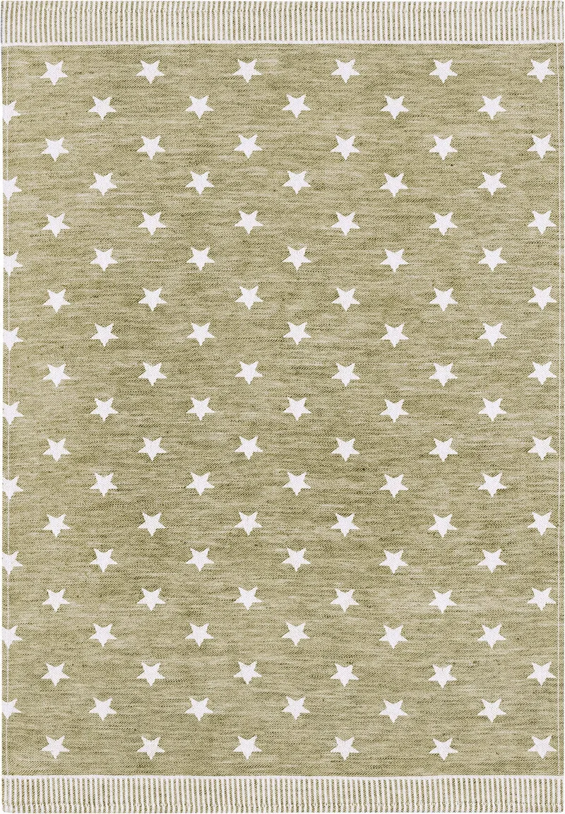 Kracht Halbleinen Geschirrtuch Sterne beige 50x70 cm Küchentuch