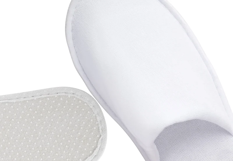 MOON-London Hotelslipper 10 Paar weiß geschlossen Standardgröße, Frottee Slipper Damen und Herren