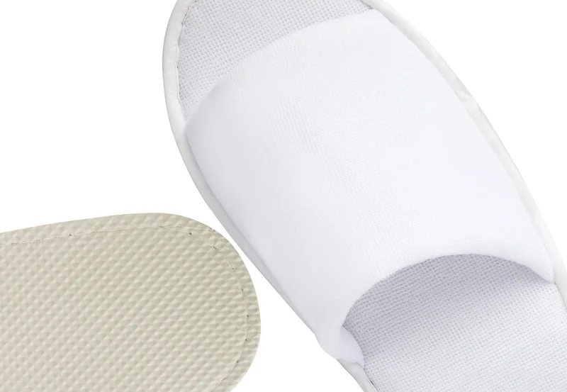 5 Paar MOON-Superior Frottierslipper Hotelslipper offen weiß 4mm EVA Gummi Sohle