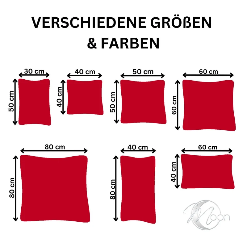 2er Pack MOON-Luxury Linon Kissenbezug 100% Baumwolle 40x40 40x60 40x80 50x50 60x60 80x80
