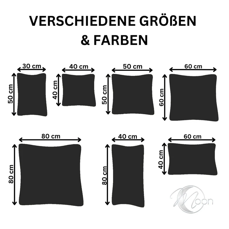 2er Pack MOON-Luxury Linon Kissenbezug 100% Baumwolle 40x40 40x60 40x80 50x50 60x60 80x80