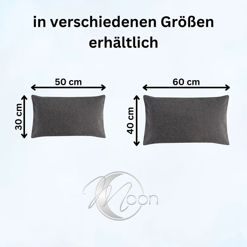 2er Pack Kissenbezug Kissenhülle versch. Größen Polyester Reißverschluss Moon