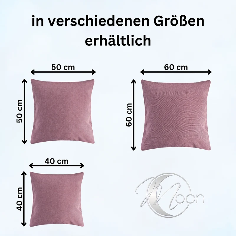 2er Pack Kissenbezug Kissenhülle versch. Größen Polyester Reißverschluss Moon