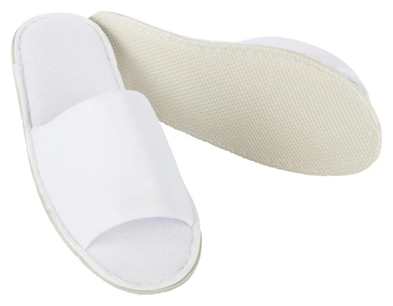 100 Paar MOON-Superior Frottierslipper Hotelslipper offen weiß 4mm EVA Gummi Sohle