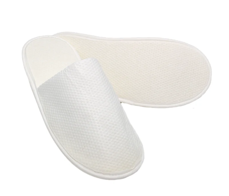 MOON-Lilia Piquet Hotelslipper 100 Paar weiß geschlossen Übergröße, Zellulose Slipper Damen und Herren