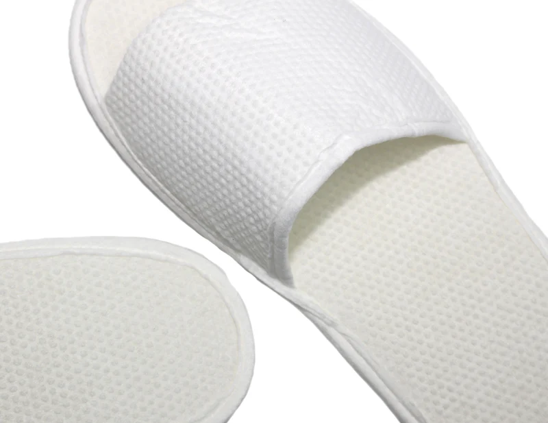 MOON-Lilia Piquet Hotelslipper 100 Paar weiß offen Übergröße, Zellulose Slipper Damen und Herren