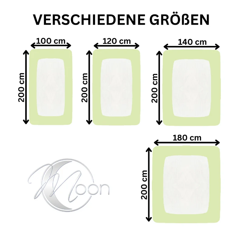 MOON-Classic Topper Spannbettlaken Spannbetttuch 160g/m² Jersey 180x200 - 200x220