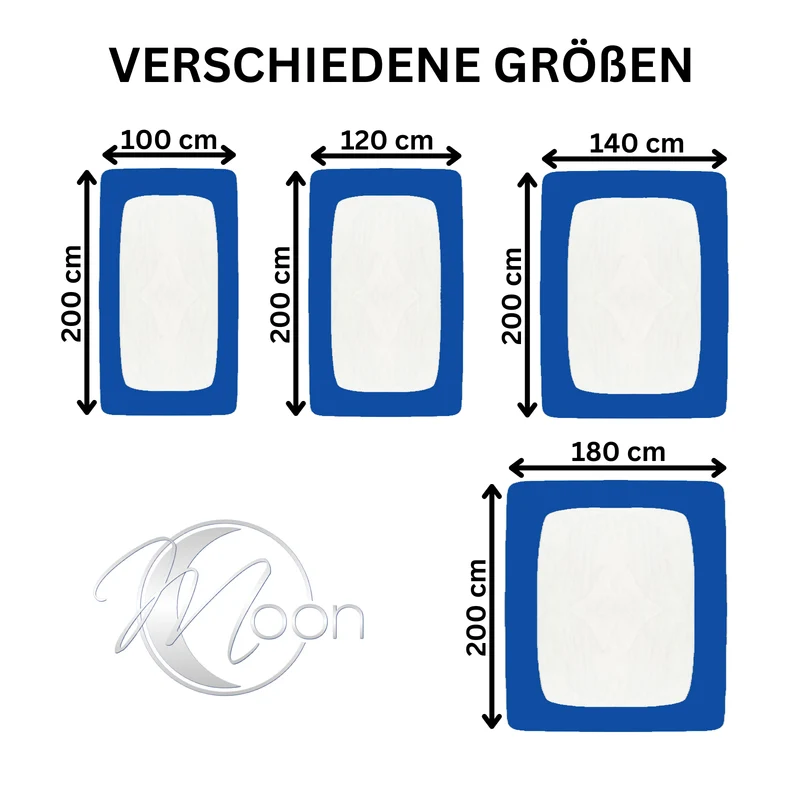 MOON-Classic Topper Spannbettlaken Spannbetttuch 160g/m² Jersey 140x200 - 160x220