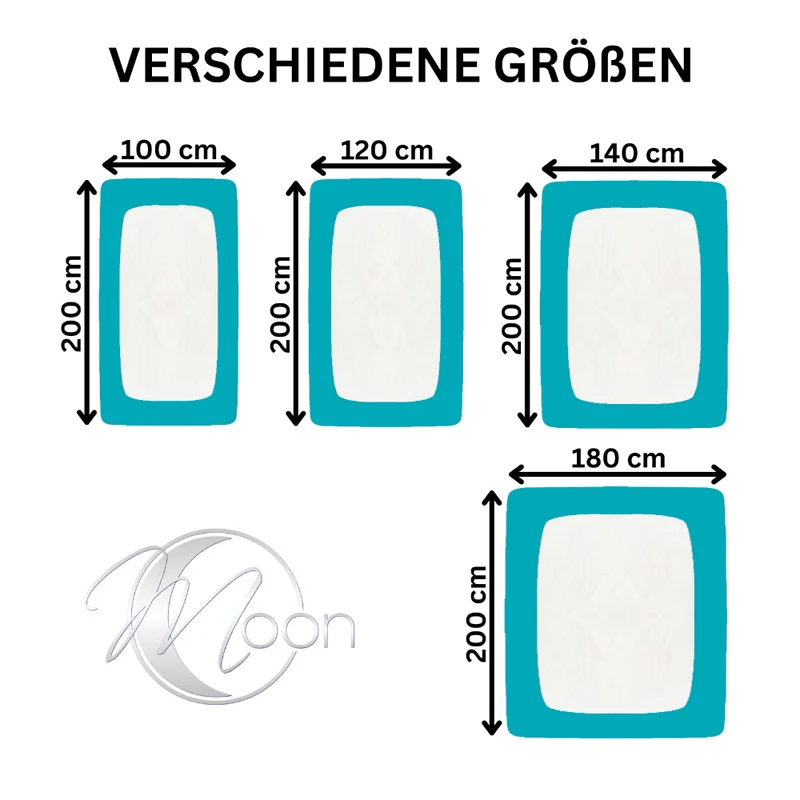 Topper Spannbettlaken 120x200-120x220cm Spannbetttuch 160g/m² Jersey Line green