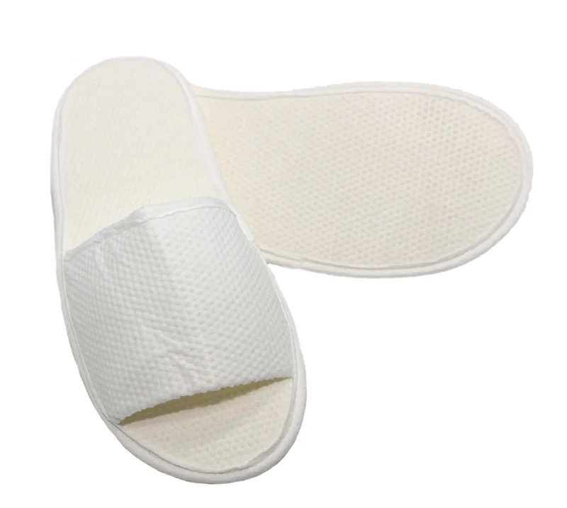 MOON-Lilia Piquet Hotelslipper 5 Paar weiß offen Übergröße, Zellulose Slipper Damen und Herren