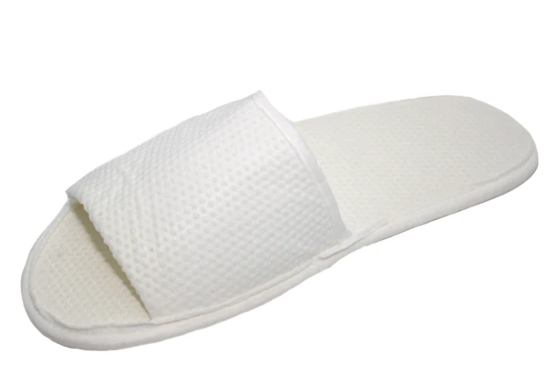 MOON-Lilia Piquet Hotelslipper 5 Paar weiß offen Übergröße, Zellulose Slipper Damen und Herren