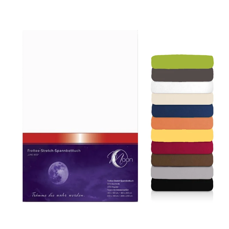 Moon Line Red Frottee Spannbettlaken 100x200