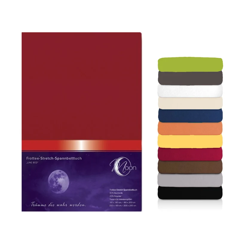 Moon Line Red Frottee Spannbettlaken 100x200