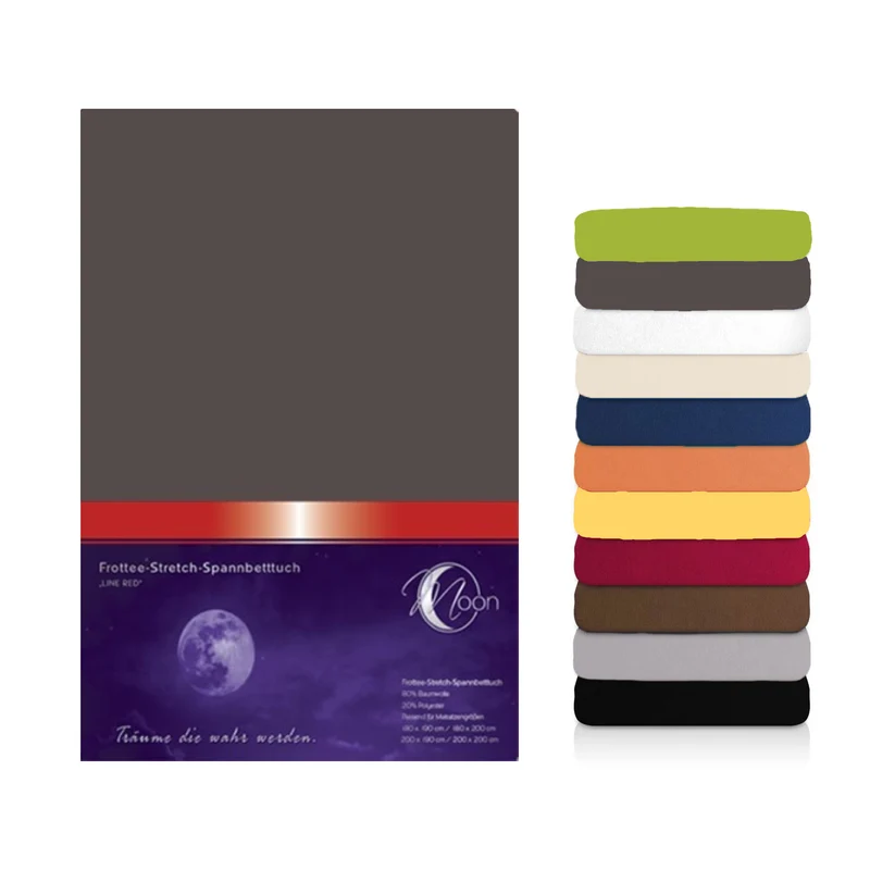 Moon Line Red Frottee Spannbettlaken 100x200