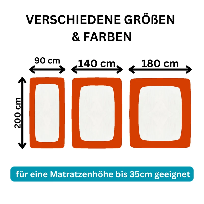 Moon Line Red Frottee Spannbettlaken 100x200