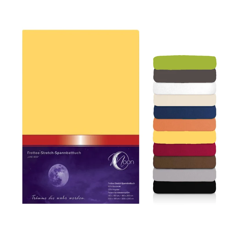 Moon Line Red Frottee Spannbettlaken 100x200