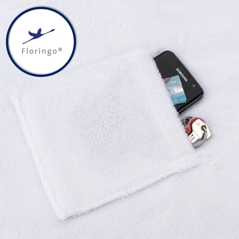 Floringo Luxus Saunakilt Herren Twin-Star Klettverschluss Sauna-Kilt aufgesetzte Tasche