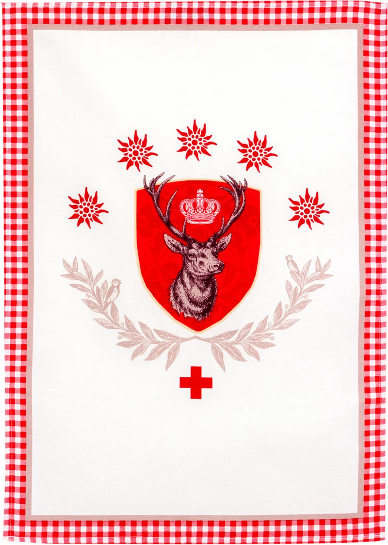 3er Pack Kracht Halbleinen Geschirrtuch Hirschgeweih 50x70 cm 251-814