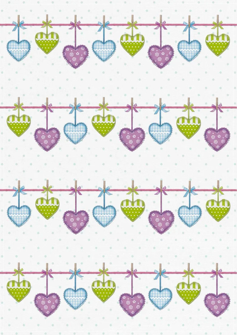 3er Pack Kracht Halbleinen Geschirrtuch Herzchenleine 50x70 cm 251-888