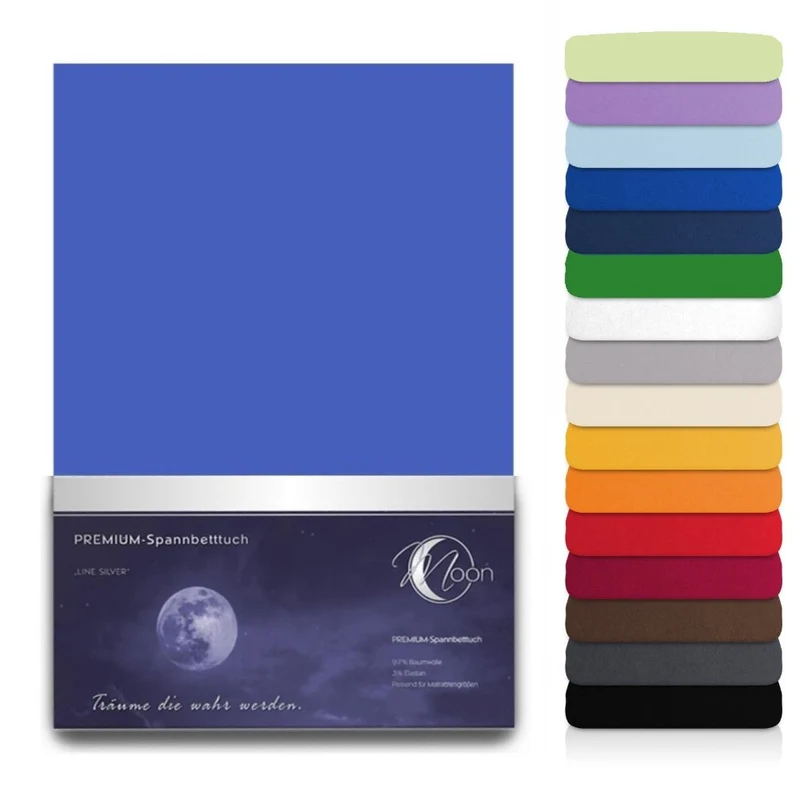 Spannbetttuch 180x200-200x220 cm Spannbettlaken 190g/m² Premium Moon Line Silver