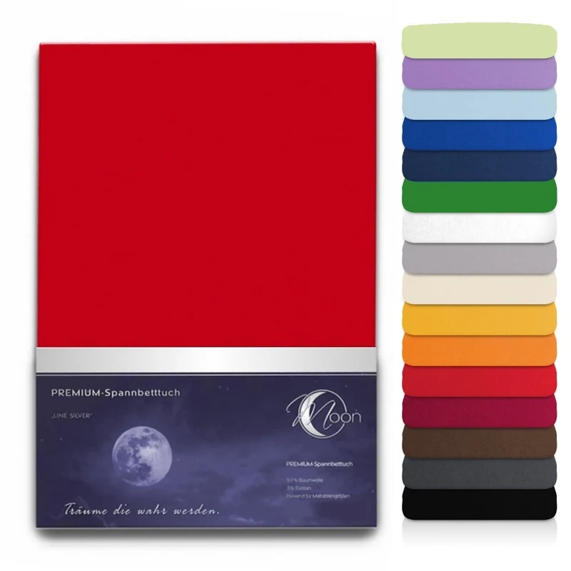 Spannbetttuch 180x200-200x220 cm Spannbettlaken 190g/m² Premium Moon Line Silver