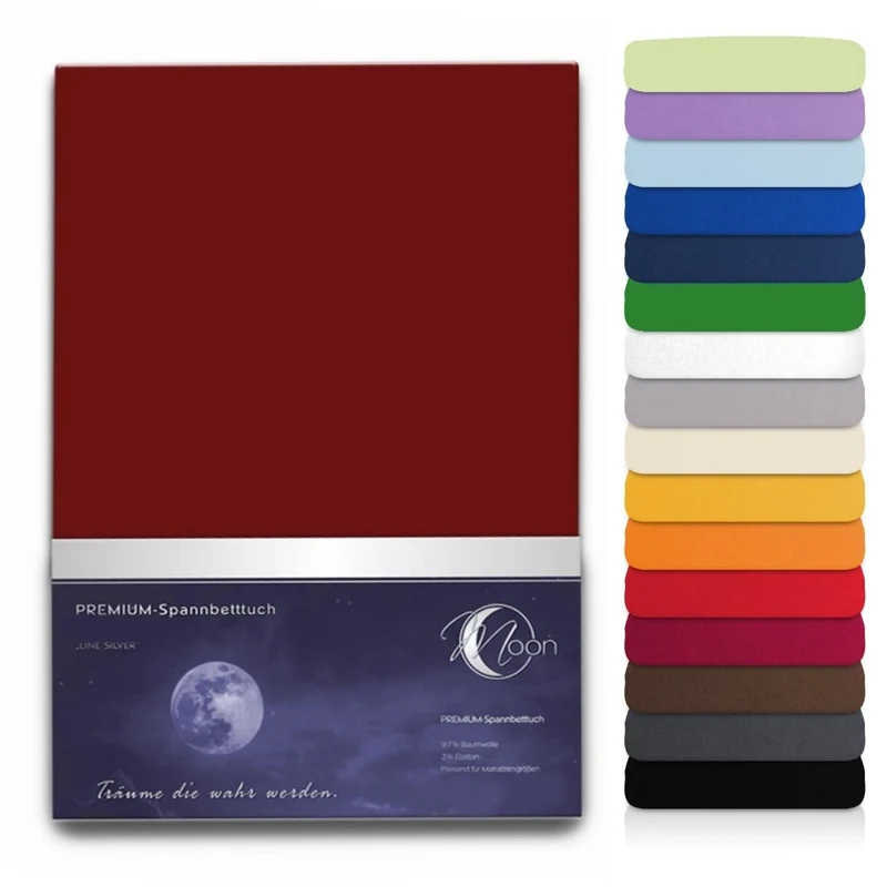 Spannbetttuch 180x200-200x220 cm Spannbettlaken 190g/m² Premium Moon Line Silver