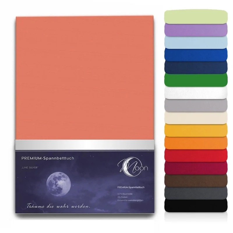 Spannbetttuch 180x200-200x220 cm Spannbettlaken 190g/m² Premium Moon Line Silver