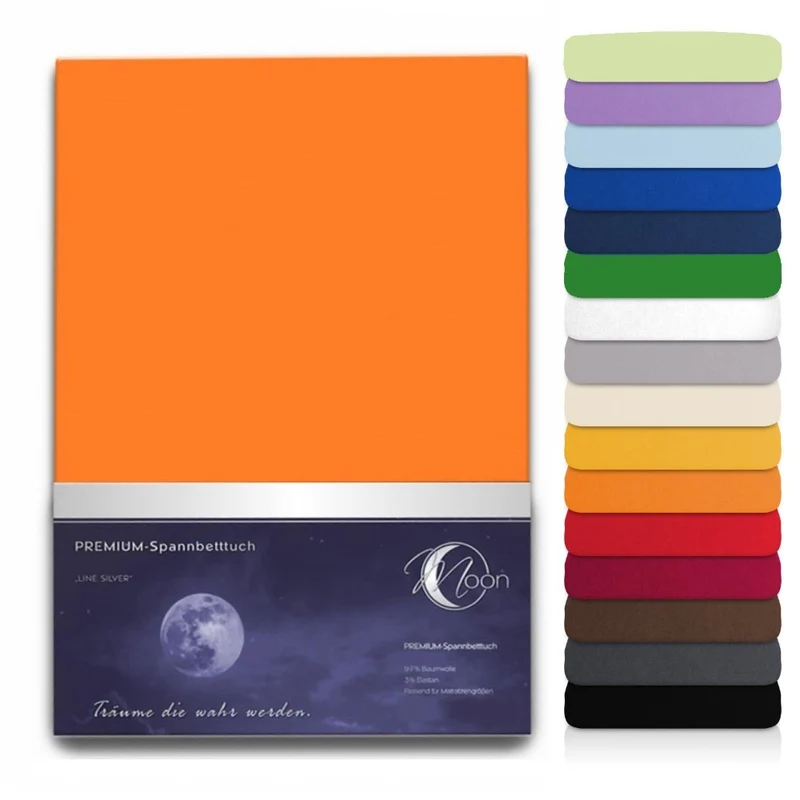 Spannbetttuch 180x200-200x220 cm Spannbettlaken 190g/m² Premium Moon Line Silver