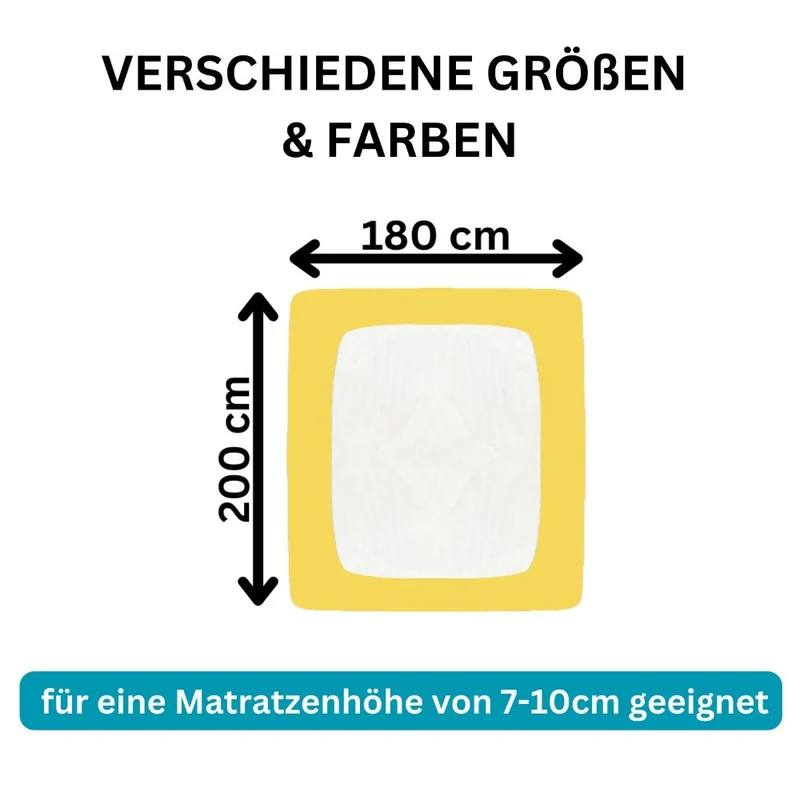 Spannbettlaken Topper 200x220cm Spannbetttuch Baumwolle 190g/m² Moon Line silver