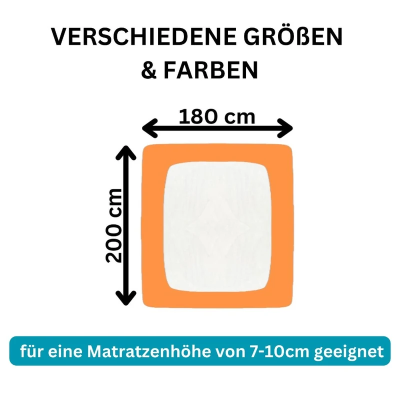 Spannbettlaken Topper 200x220cm Spannbetttuch Baumwolle 190g/m² Moon Line silver