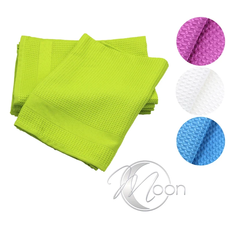 Moon 5er Pack Poliertuch Waffelstruktur Mikrofasertuch 45x65 cm saugstark