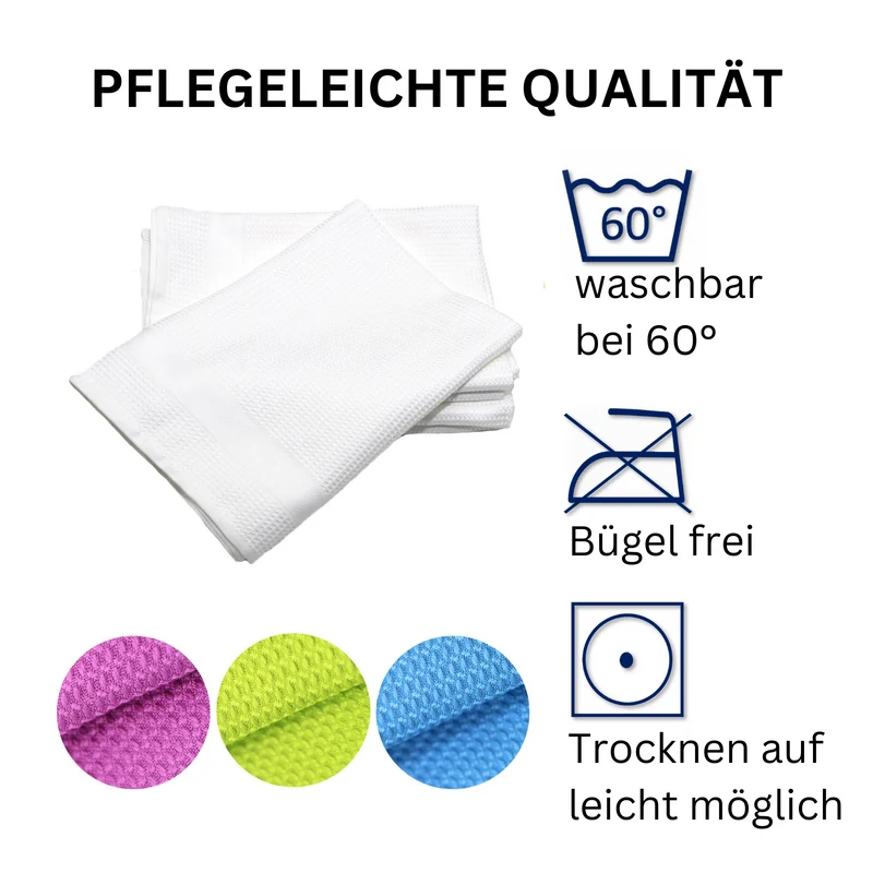 Moon 5er Pack Poliertuch Waffelstruktur Mikrofasertuch 45x65 cm saugstark