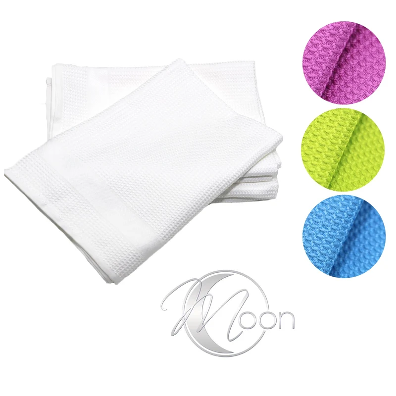Moon 5er Pack Poliertuch Waffelstruktur Mikrofasertuch 45x65 cm saugstark