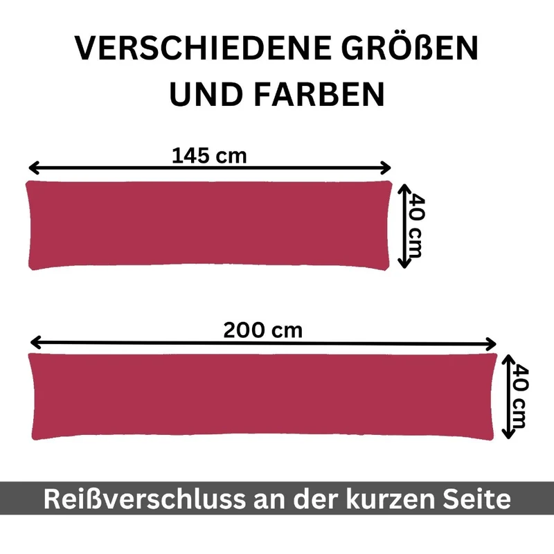 Kissenbezug 40x145 Doppelpack Stillkissen Seitenschläferkissen Jersey MOON
