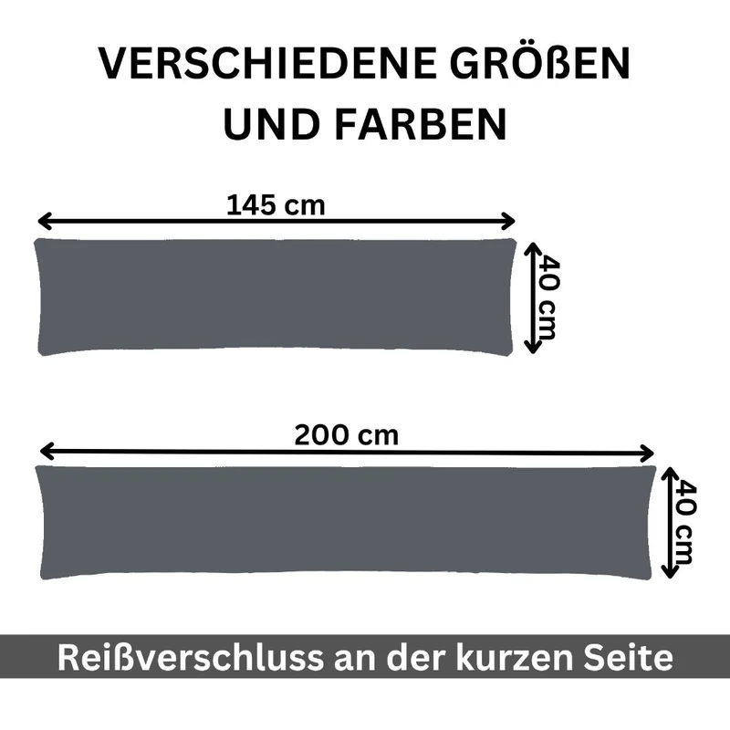 Kissenbezug 40x145 Doppelpack Stillkissen Seitenschläferkissen Jersey MOON