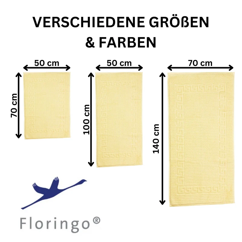 Floringo Badvorleger Duschvorleger 70x140 cm exclusiv 1100g/m² Zwirn