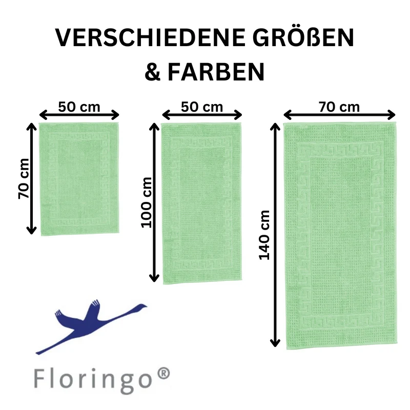 Floringo Badvorleger Duschvorleger 50x100 cm exclusiv 1100g/m² Zwirn
