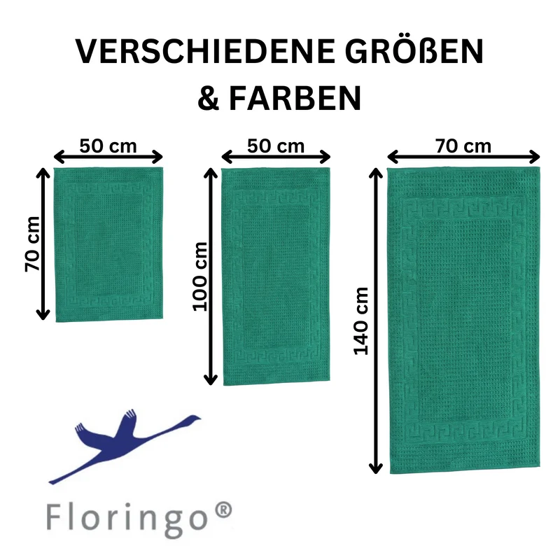 Floringo Badvorleger Duschvorleger 50x100 cm exclusiv 1100g/m² Zwirn