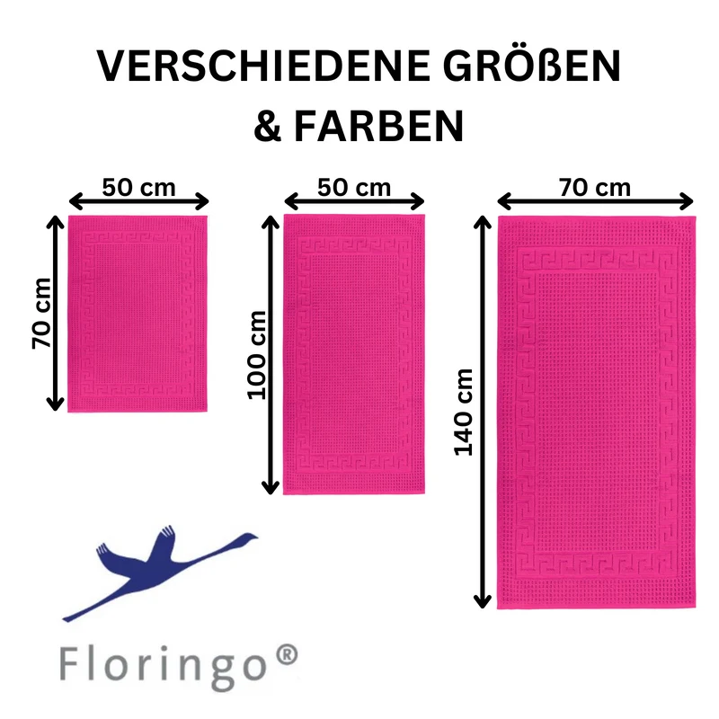 Floringo Badvorleger Duschvorleger 50x100 cm exclusiv 1100g/m² Zwirn