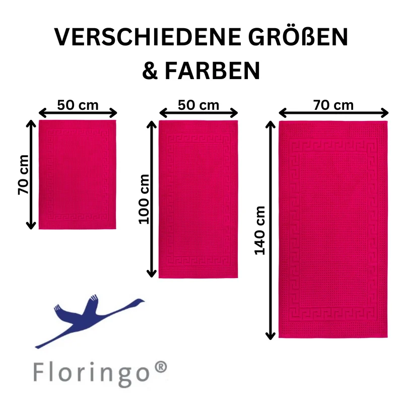Floringo Badvorleger Duschvorleger 50x100 cm exclusiv 1100g/m² Zwirn