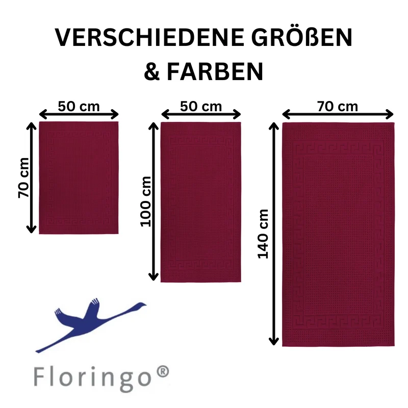 Floringo Badvorleger Duschvorleger 50x100 cm exclusiv 1100g/m² Zwirn