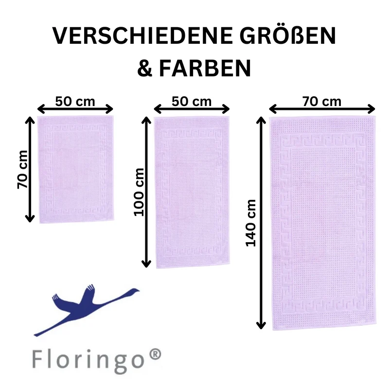 Floringo Badvorleger Duschvorleger 50x100 cm exclusiv 1100g/m² Zwirn