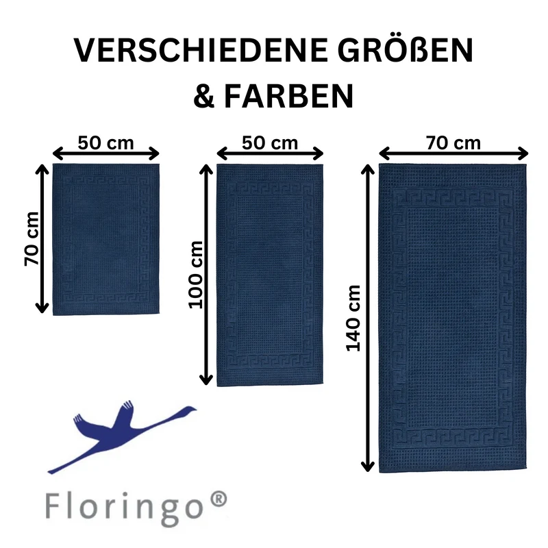 Floringo Badvorleger Duschvorleger 50x100 cm exclusiv 1100g/m² Zwirn