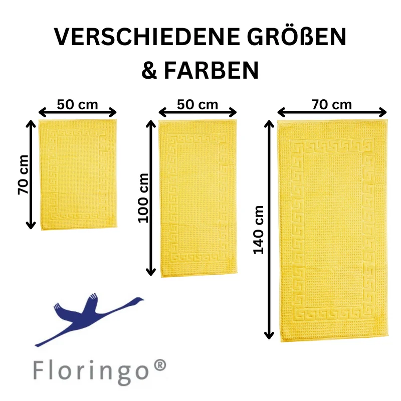 Floringo Badvorleger Duschvorleger 50x100 cm exclusiv 1100g/m² Zwirn